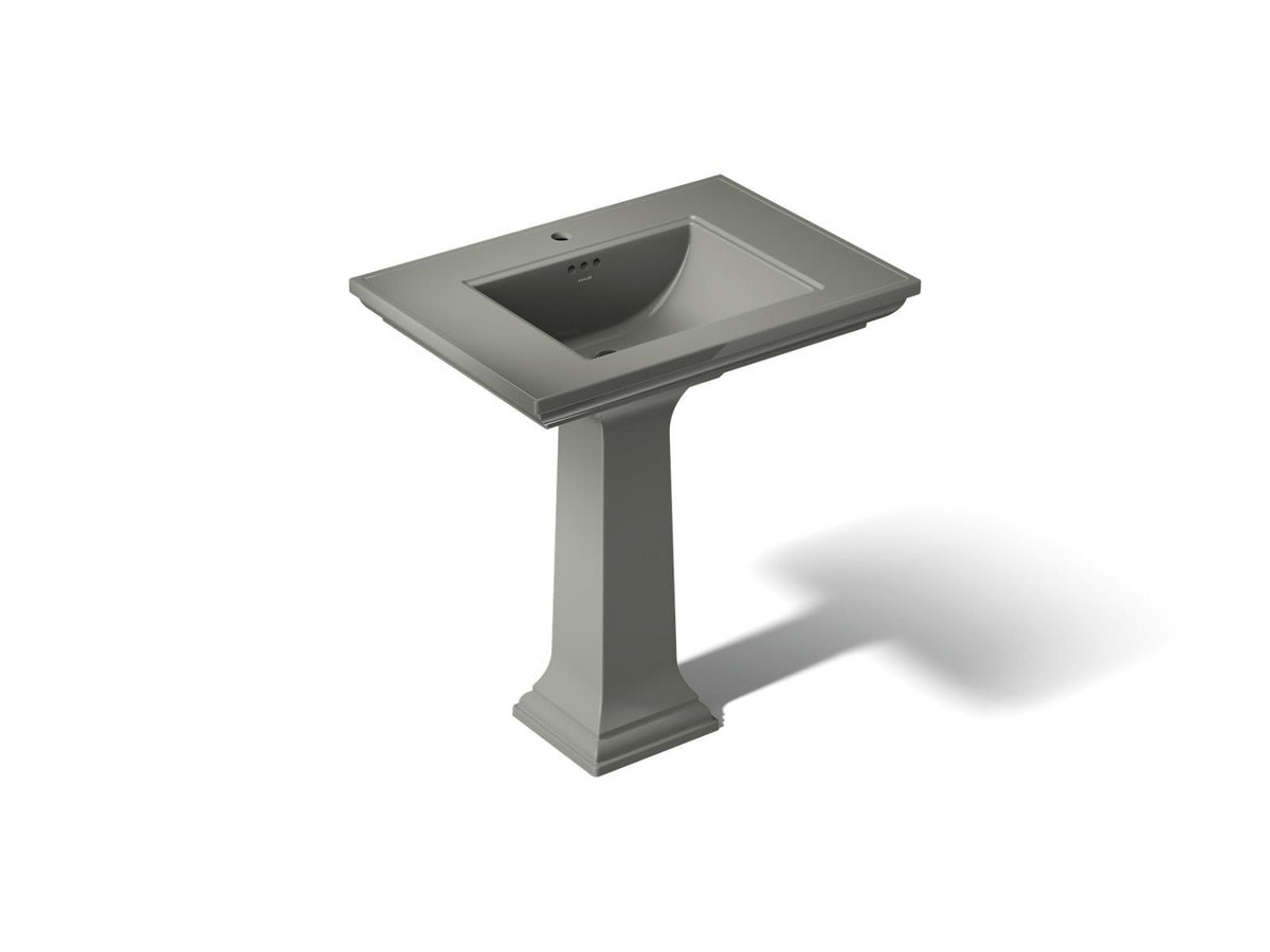 KOHLER K-2268-1-58 Memoirs Stately 30-3/4" Rectangular Pedestal Bathroom Sink - Thunder Grey