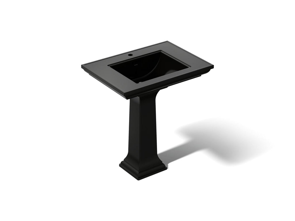 KOHLER K-2268-1-7 Memoirs Stately 30-3/4" Rectangular Pedestal Bathroom Sink - Black Black