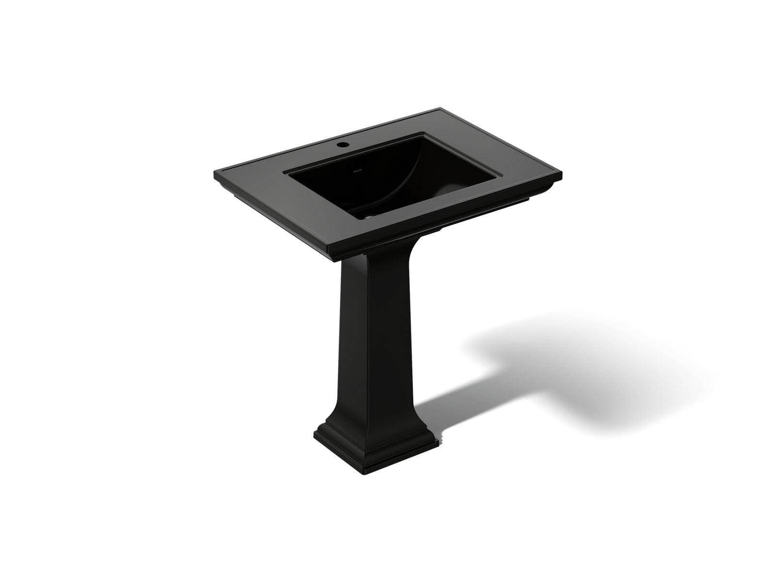 KOHLER K-2268-1-7 Memoirs Stately 30-3/4" Rectangular Pedestal Bathroom Sink - Black Black