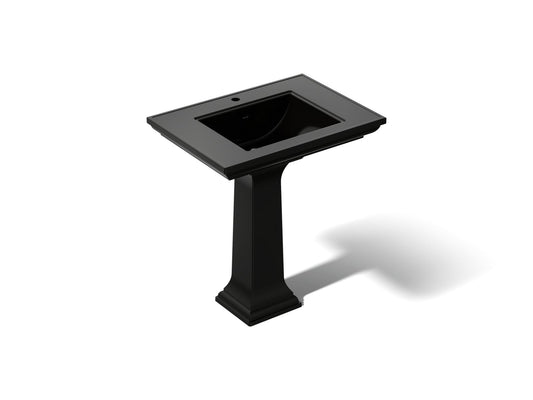 KOHLER K-2268-1-7 Memoirs Stately 30-3/4" rectangular pedestal bathroom sink - Black Black