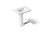 KOHLER K-2268-8-0 Memoirs Stately 30-3/4" Rectangular Pedestal Bathroom Sink - White