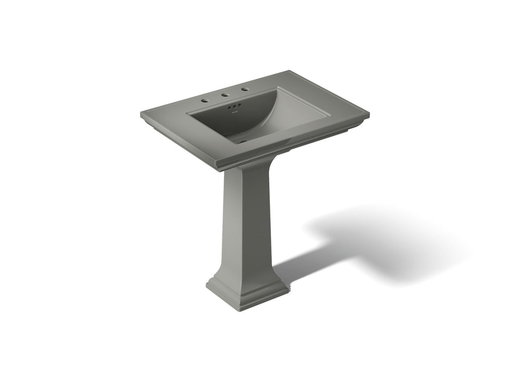 KOHLER K-2268-8-58 Memoirs Stately 30-3/4" Rectangular Pedestal Bathroom Sink - Thunder Grey