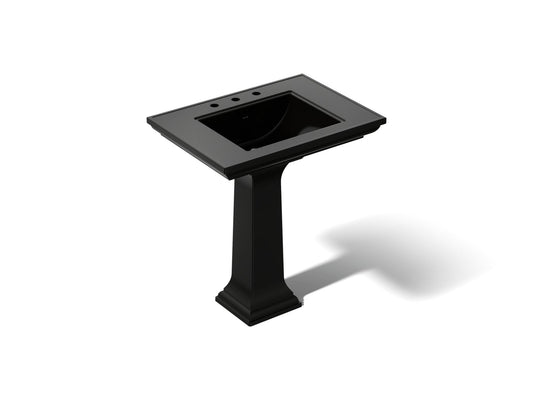 KOHLER K-2268-8-7 Memoirs Stately 30-3/4" rectangular pedestal bathroom sink - Black Black