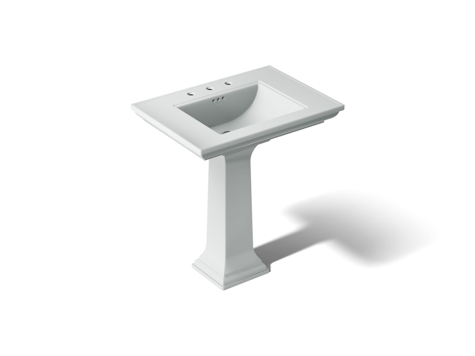 KOHLER K-2268-8-95 Memoirs Stately 30-3/4" Rectangular Pedestal Bathroom Sink - Ice Grey