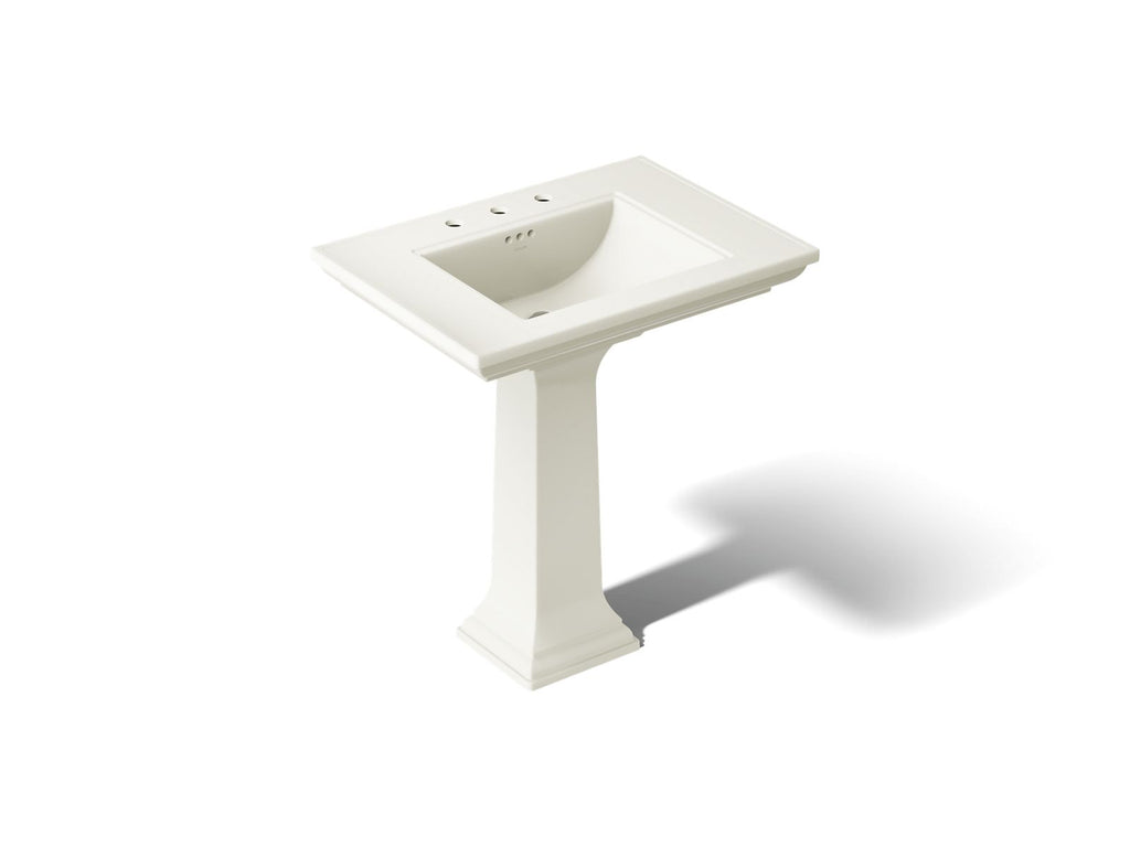 KOHLER K-2268-8-96 Memoirs Stately 30-3/4" Rectangular Pedestal Bathroom Sink - Biscuit