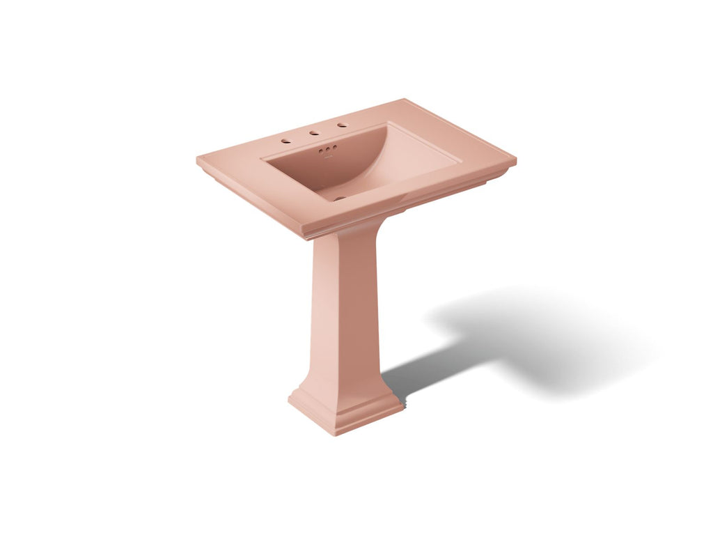 KOHLER K-2268-8-V10 Memoirs Stately 30-3/4" Rectangular Pedestal Bathroom Sink - 150Th Peachblow