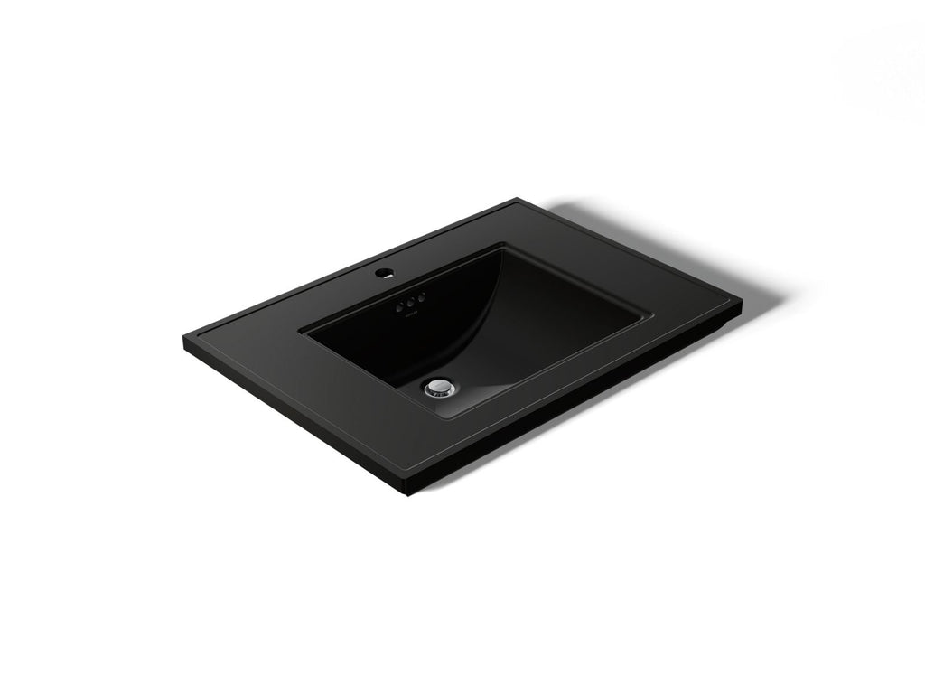 KOHLER K-2269-1-7 Memoirs Stately 30-11/16" Pedestal/Console Table Bathroom Sink - Black Black