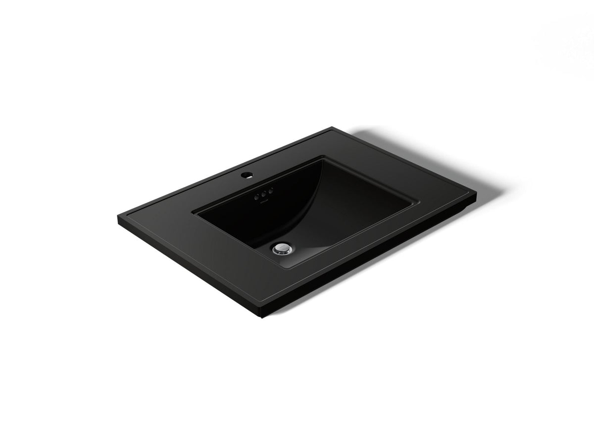 KOHLER K-2269-1-7 Memoirs Stately 30-11/16" Pedestal/Console Table Bathroom Sink - Black Black