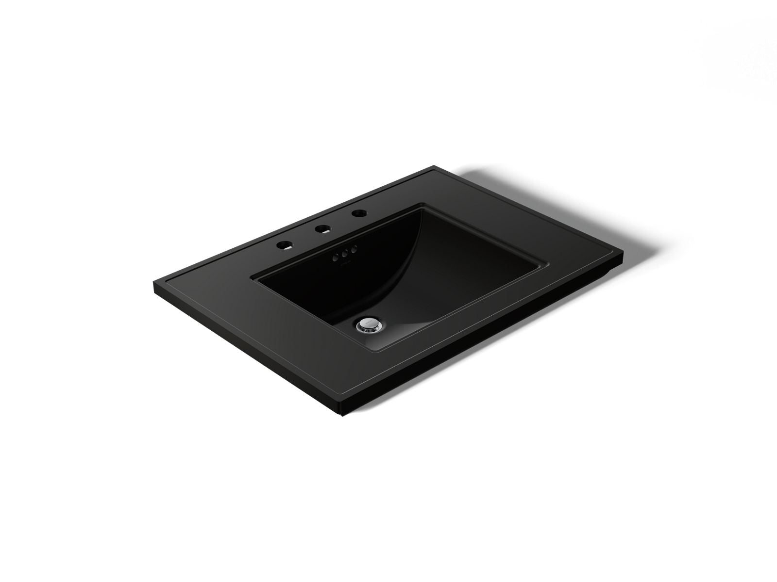 KOHLER K-2269-8-7 Memoirs Stately 30-11/16" Pedestal/Console Table Bathroom Sink - Black Black