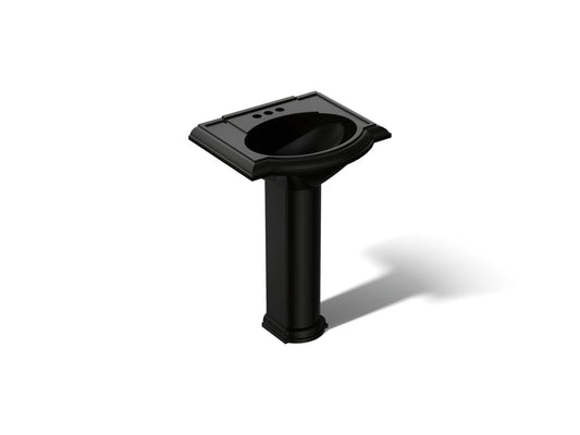 KOHLER K-2286-4-7 Devonshire 24-1/4" rectangular pedestal bathroom sink - Black Black