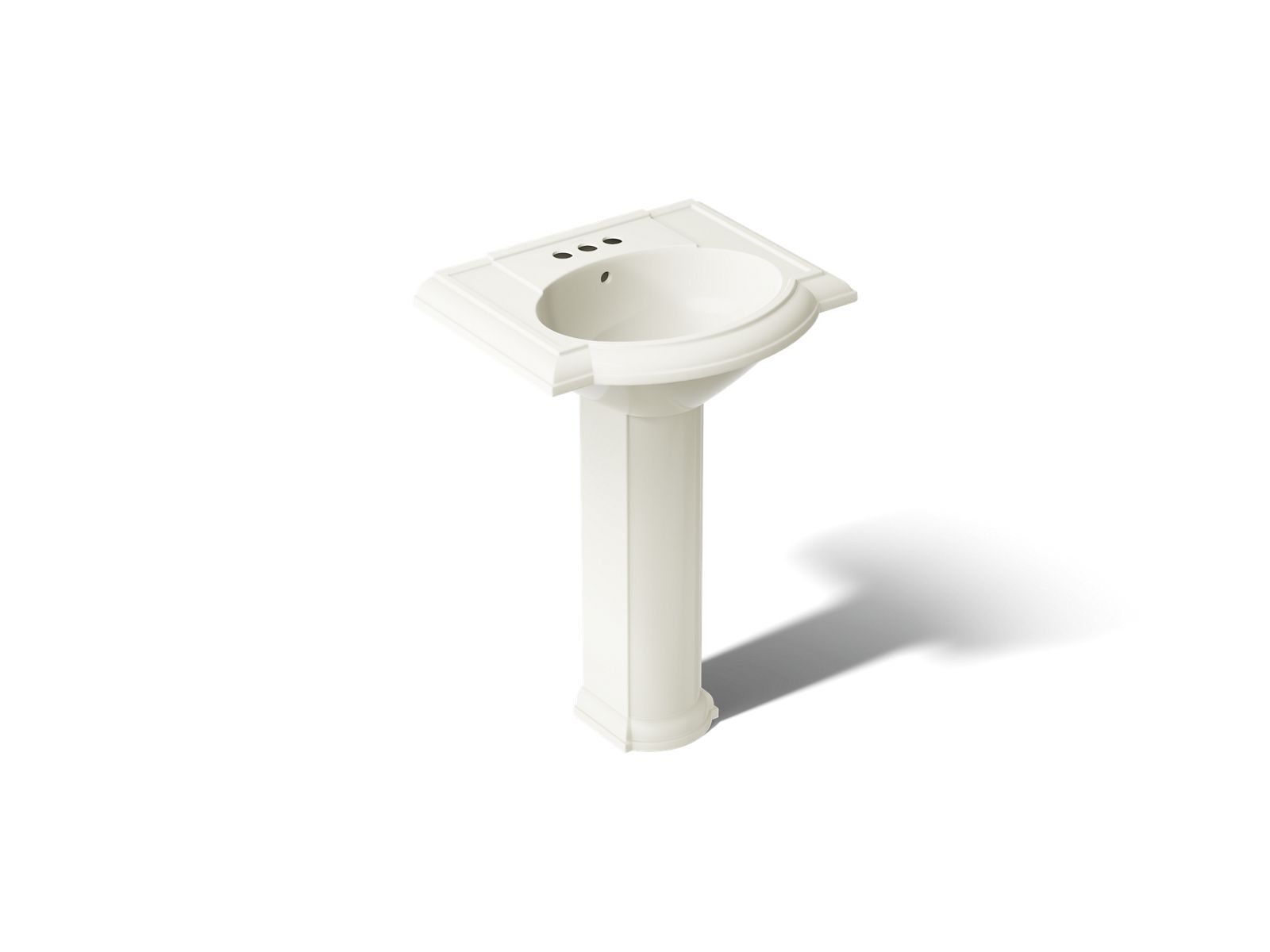 KOHLER K-2286-4-96 Devonshire 24-1/4" rectangular pedestal bathroom sink - Biscuit