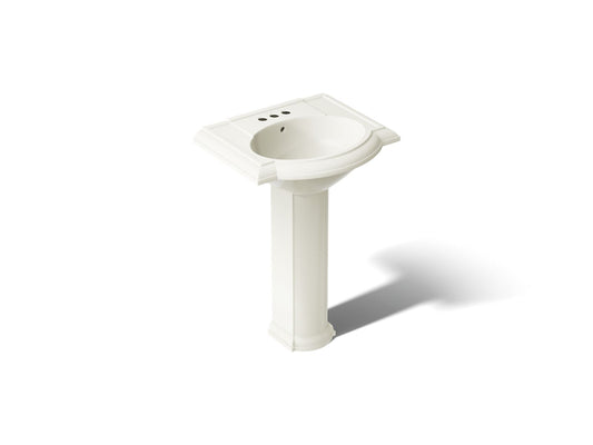 KOHLER K-2286-4-96 Devonshire 24-1/4" rectangular pedestal bathroom sink - Biscuit