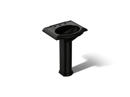 KOHLER K-2286-8-7 Devonshire 24-1/4" rectangular pedestal bathroom sink - Black Black