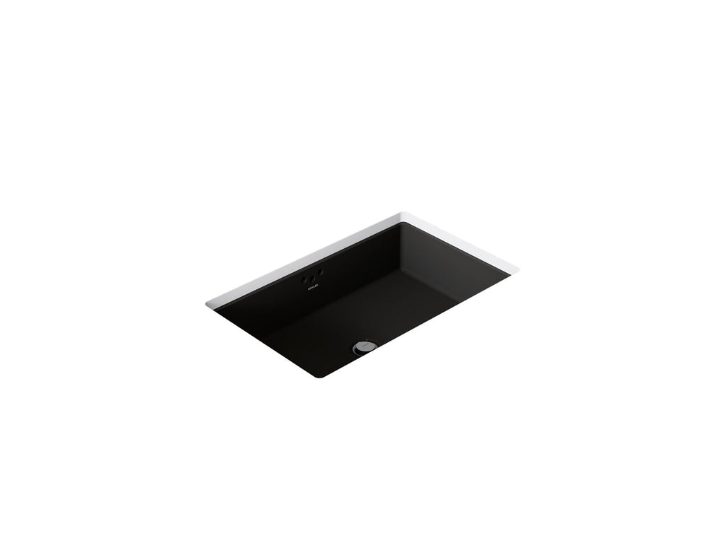 KOHLER K-2297-7 Kathryn 24" Rectangular Undermount Bathroom Sink - Black Black