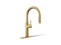 KOHLER K-22972-2MB Crue Pull-Down Kitchen Sink Faucet With Three-Function Sprayhead - Vibrant Brushed Moderne Brass