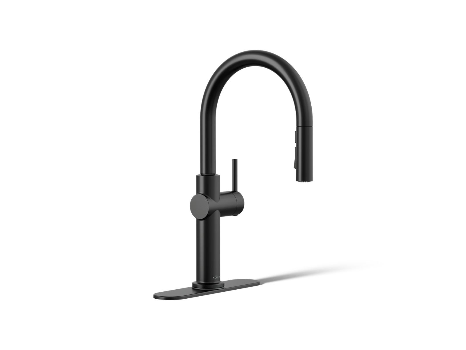 KOHLER K-22974-RT2-BL Crue Touchless Pull-Down Kitchen Sink Faucet With Three-Function Sprayhead - Matte Black