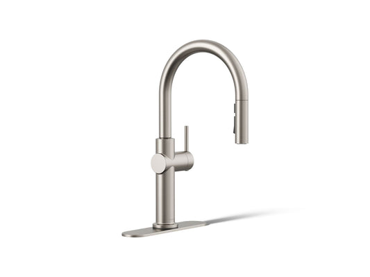 KOHLER K-22972-VS Crue Pull-down kitchen sink faucet with three-function sprayhead - Vibrant Stainless