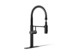 KOHLER K-22973-BL Crue Semi-Professional Kitchen Sink Faucet With Three-Function Sprayhead - Matte Black