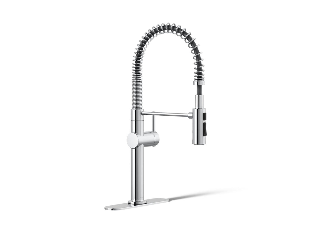 KOHLER K-22973-CP Crue Semi-Professional Kitchen Sink Faucet With Three-Function Sprayhead - Polished Chrome