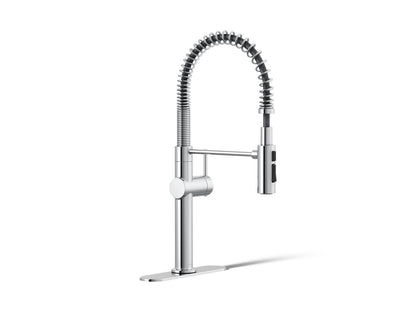 KOHLER K-22973-CP Crue Semi-professional kitchen sink faucet with three-function sprayhead - Polished Chrome