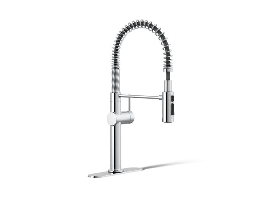 KOHLER K-22973-CP Crue Semi-professional kitchen sink faucet with three-function sprayhead - Polished Chrome