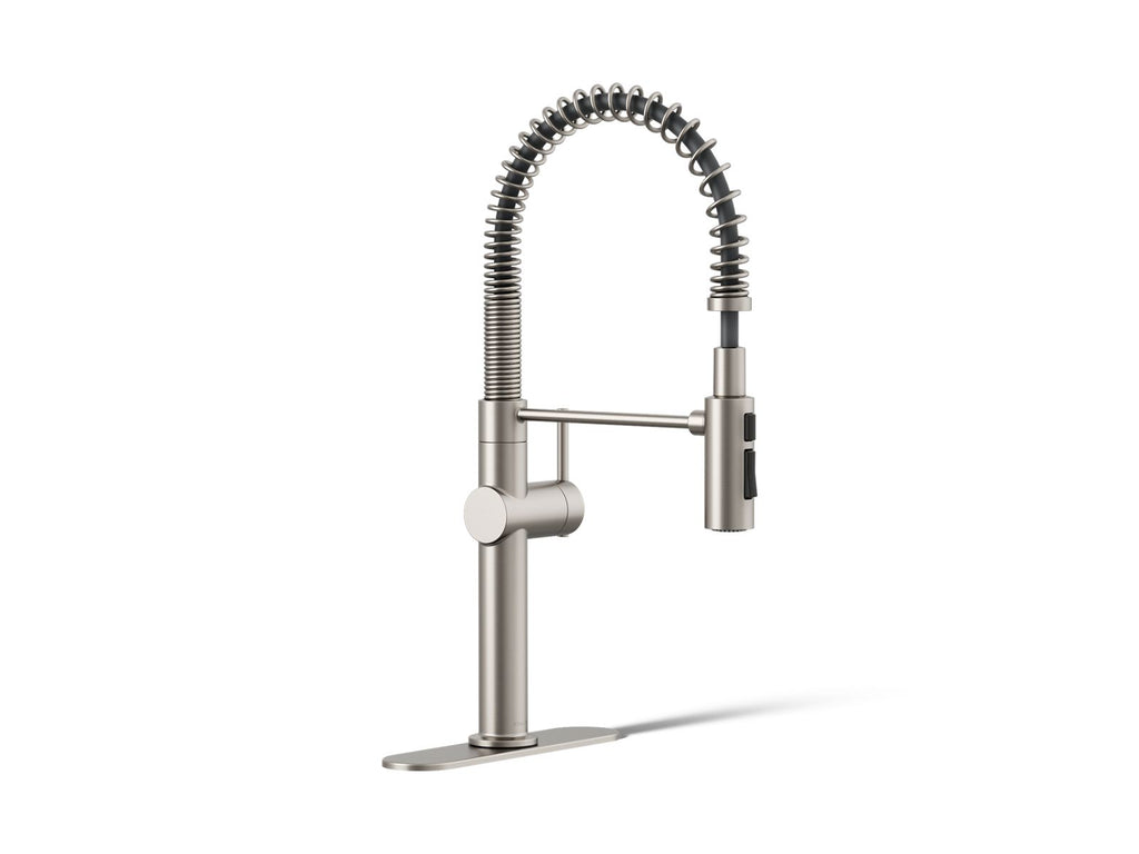 KOHLER K-22973-VS Crue Semi-Professional Kitchen Sink Faucet With Three-Function Sprayhead - Vibrant Stainless