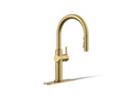 KOHLER K-22974-2MB Crue Touchless Pull-Down Kitchen Sink Faucet With Three-Function Sprayhead - Vibrant Brushed Moderne Brass