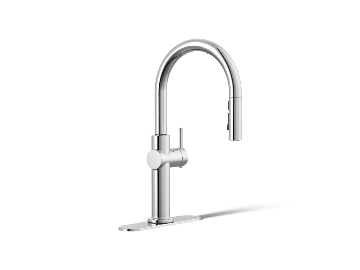 KOHLER K-22974-CP Crue Touchless Pull-Down Kitchen Sink Faucet With Three-Function Sprayhead - Polished Chrome