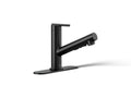 KOHLER K-22976-BL Crue Pull-Out Kitchen Sink Faucet With Three-Function Sprayhead - Matte Black