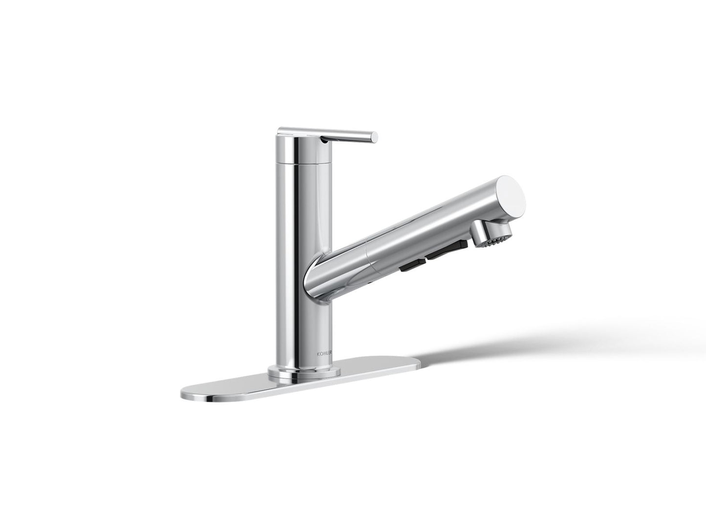 KOHLER K-22976-CP Crue Pull-out kitchen sink faucet with three-function sprayhead - Polished Chrome