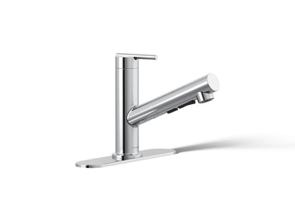 KOHLER K-22976-CP Crue Pull-out kitchen sink faucet with three-function sprayhead - Polished Chrome
