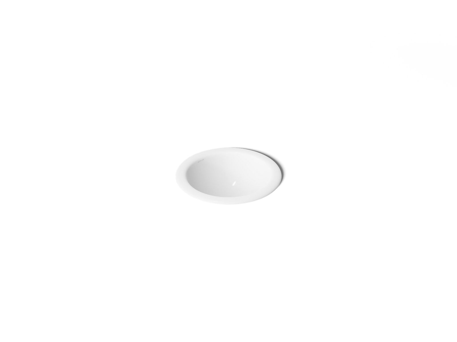 KOHLER K-2298-0 Compass 13-1/4" Round Drop-In/Undermount Bathroom Sink, No Overflow - White