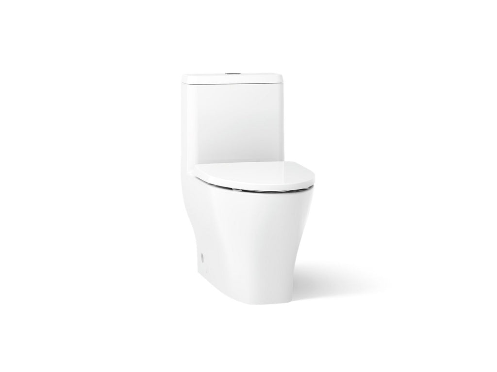 KOHLER K-23188-0 Reach One-Piece Compact Elongated Toilet With Skirted Trapway, Dual-Flush - White