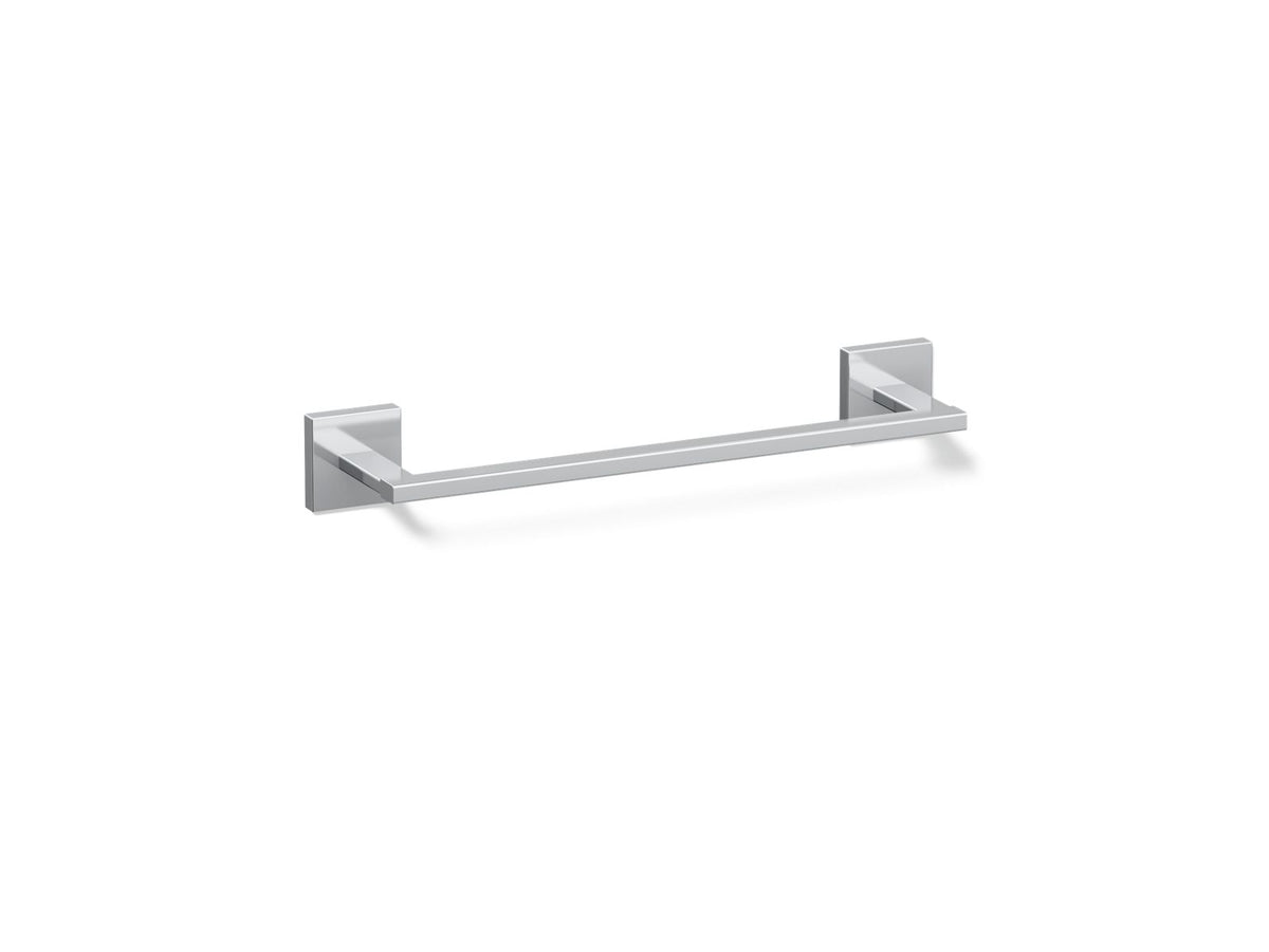 KOHLER K-23286-CP Square 12" Towel Bar - Polished Chrome