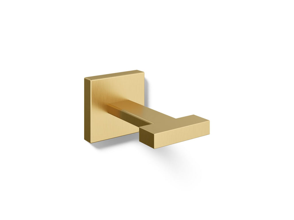 KOHLER K-23290-2MB Square Robe Hook - Vibrant Brushed Moderne Brass