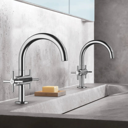 GROHE 21031003 Atrio New Single Hole Two-Handle M-Size Bathroom Faucet 1.2 GPM - Chrome