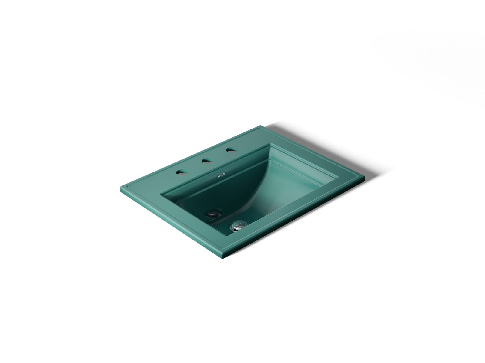 KOHLER K-2337-8-17 Memoirs Stately 22-3/4" Rectangular Drop-In Bathroom Sink - Teal