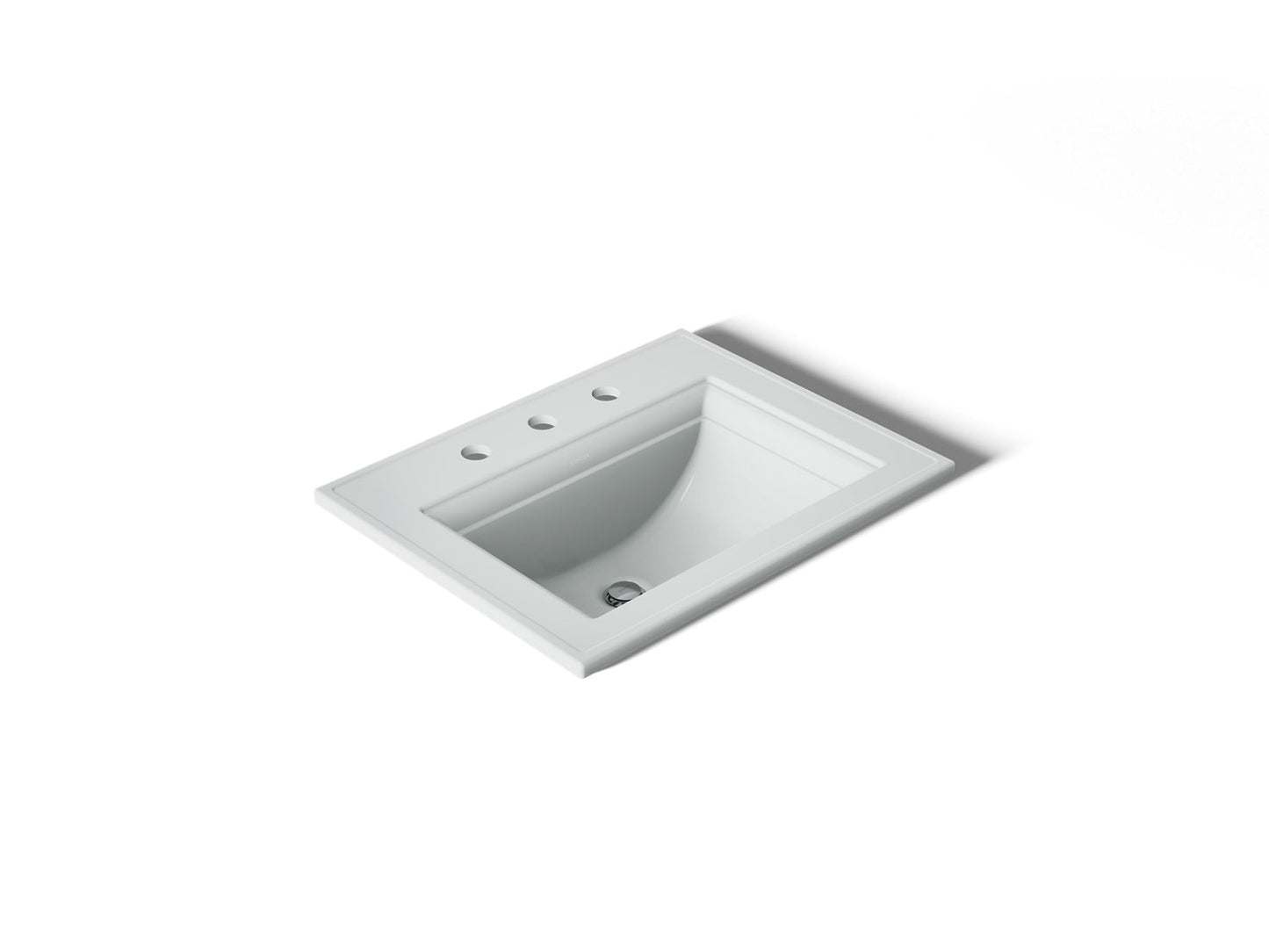 KOHLER K-2337-8-95 Memoirs Stately 22-3/4" rectangular drop-in bathroom sink - Ice Grey