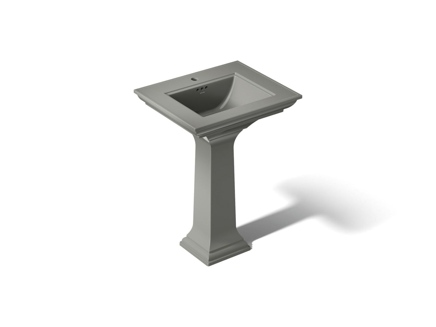 KOHLER K-2344-1-58 Memoirs Stately 25" rectangular pedestal bathroom sink - Thunder Grey