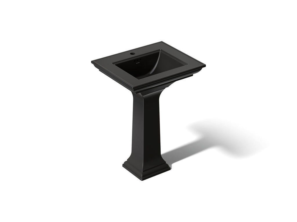 KOHLER K-2344-1-7 Memoirs Stately 25" Rectangular Pedestal Bathroom Sink - Black Black