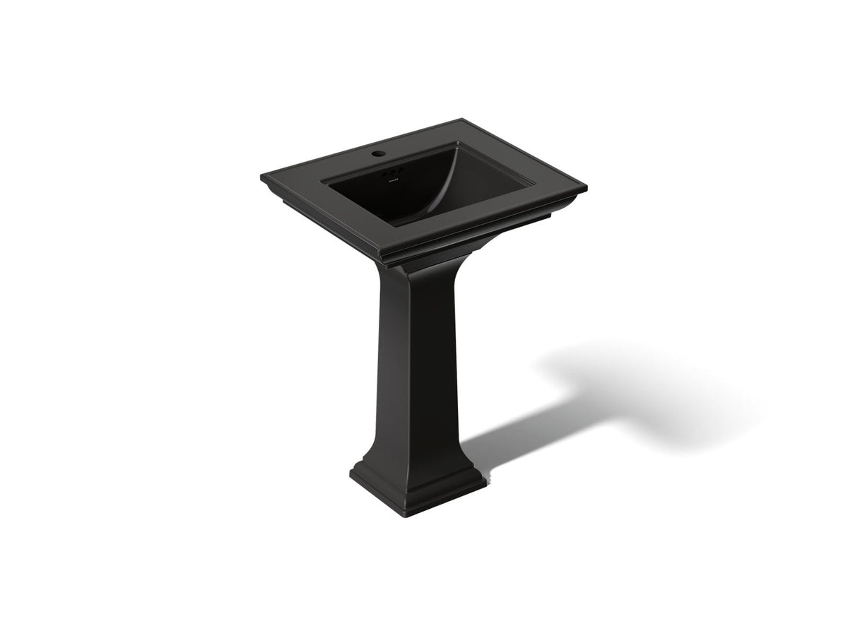KOHLER K-2344-1-7 Memoirs Stately 25" Rectangular Pedestal Bathroom Sink - Black Black