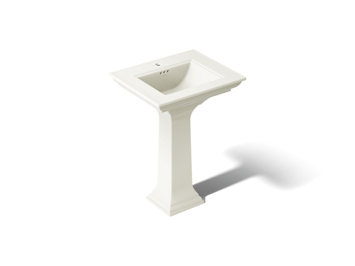 KOHLER K-2344-1-96 Memoirs Stately 25" Rectangular Pedestal Bathroom Sink - Biscuit