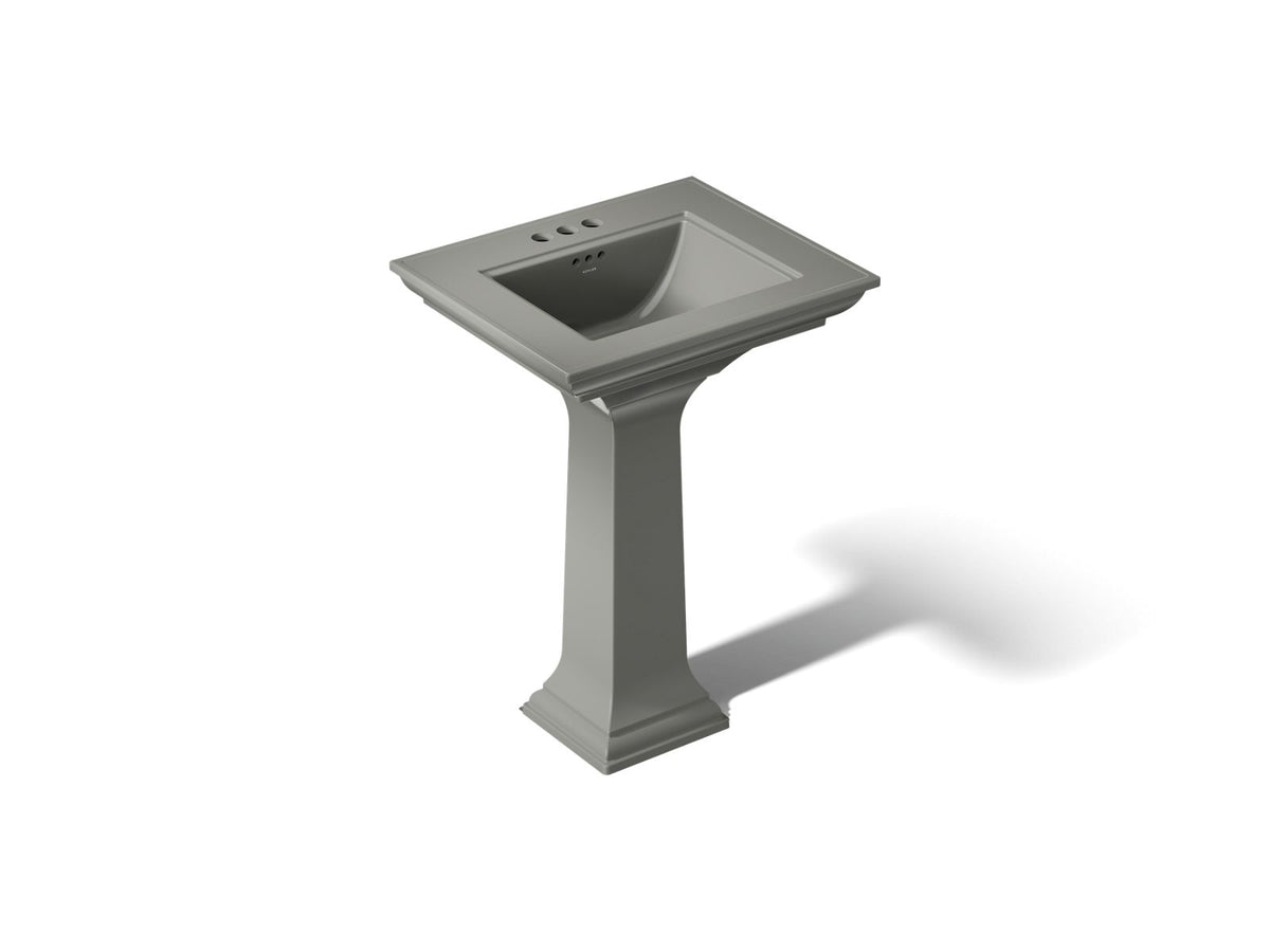 KOHLER K-2344-4-58 Memoirs Stately 25" Rectangular Pedestal Bathroom Sink - Thunder Grey