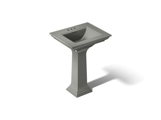 KOHLER K-2344-4-58 Memoirs Stately 25" rectangular pedestal bathroom sink - Thunder Grey