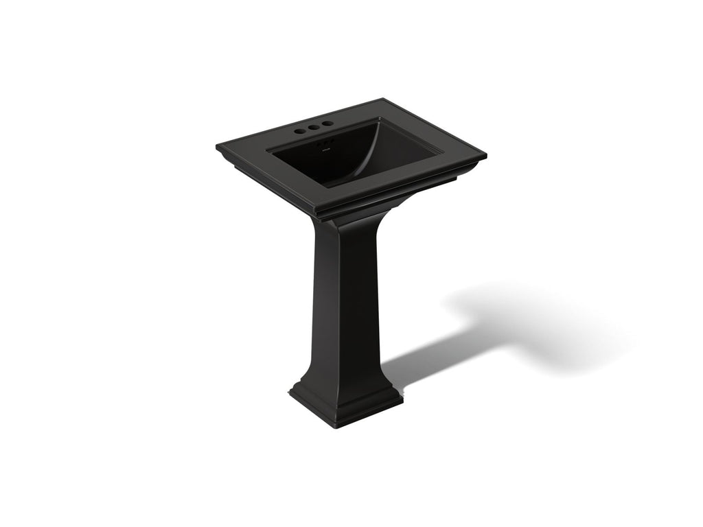 KOHLER K-2344-4-7 Memoirs Stately 25" Rectangular Pedestal Bathroom Sink - Black Black