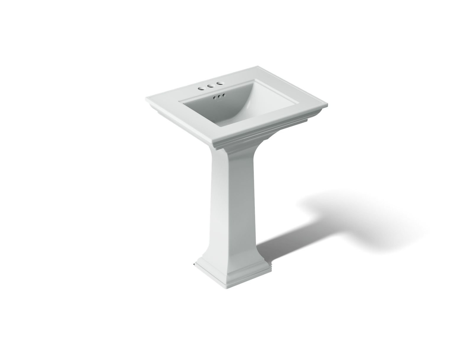 KOHLER K-2344-4-95 Memoirs Stately 25" Rectangular Pedestal Bathroom Sink - Ice Grey