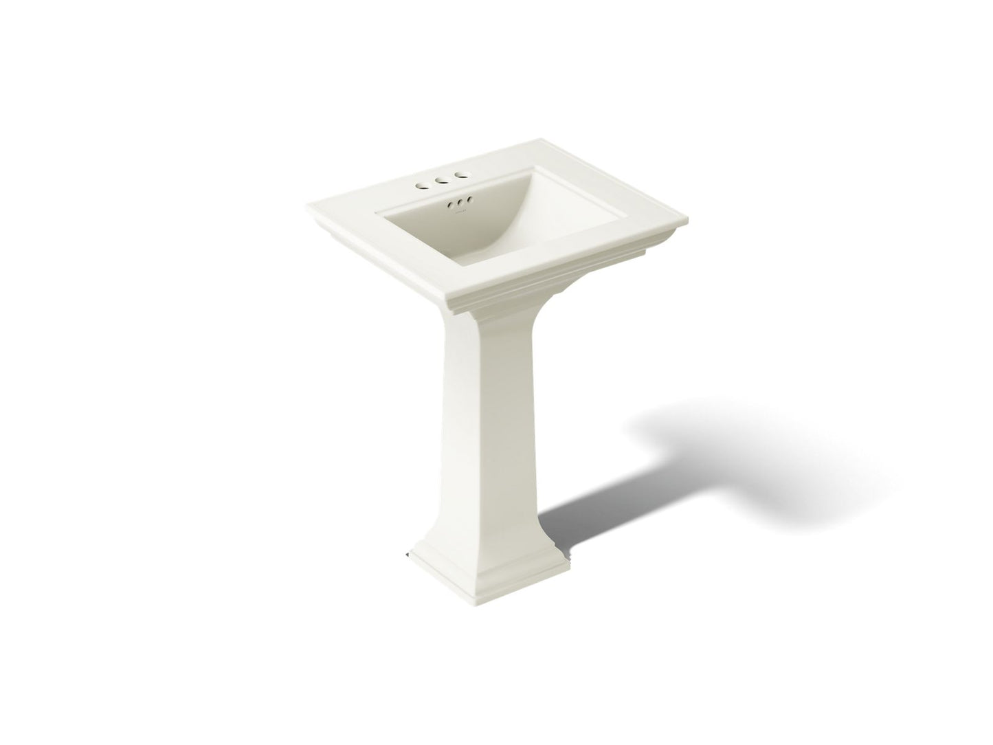 KOHLER K-2344-4-96 Memoirs Stately 25" rectangular pedestal bathroom sink - Biscuit
