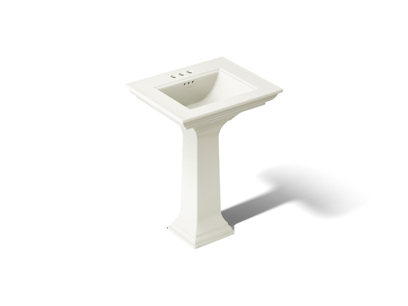 KOHLER K-2344-4-96 Memoirs Stately 25" Rectangular Pedestal Bathroom Sink - Biscuit