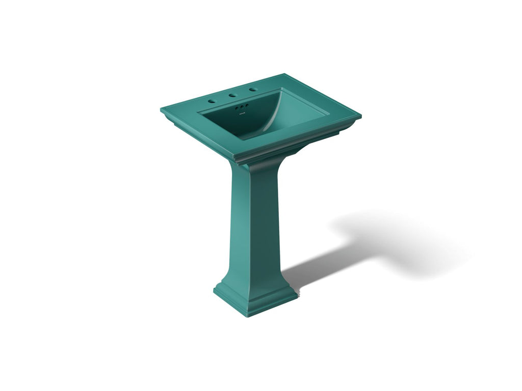 KOHLER K-2344-8-17 Memoirs Stately 25" Rectangular Pedestal Bathroom Sink - Teal