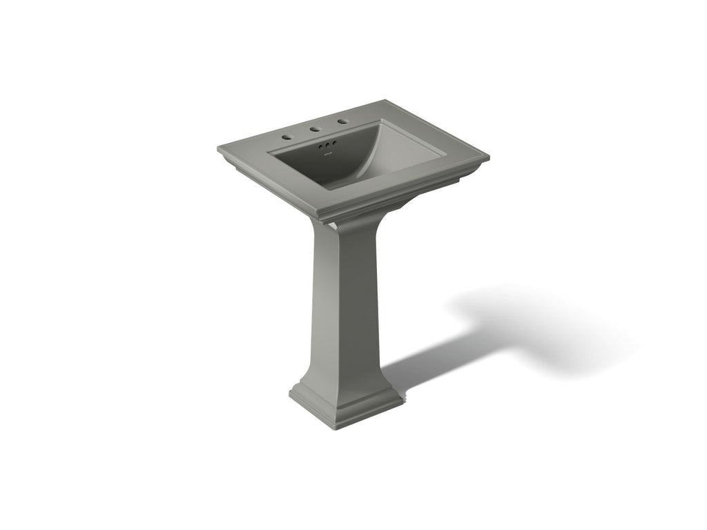 KOHLER K-2344-8-58 Memoirs Stately 25" Rectangular Pedestal Bathroom Sink - Thunder Grey